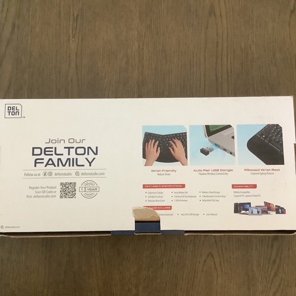 Delton KB200 Ergonomic 2.4G Wireless KEYBOARD ONLY No Dongle - NEW - Picture 6 of 6